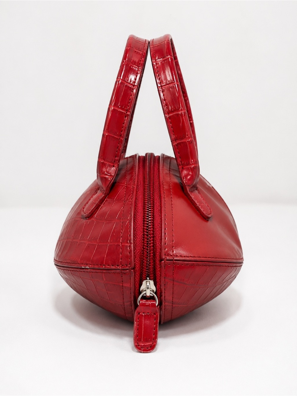 Vintage Elka Red Croc Embossed Mini Handbag Y2K Dome Purse